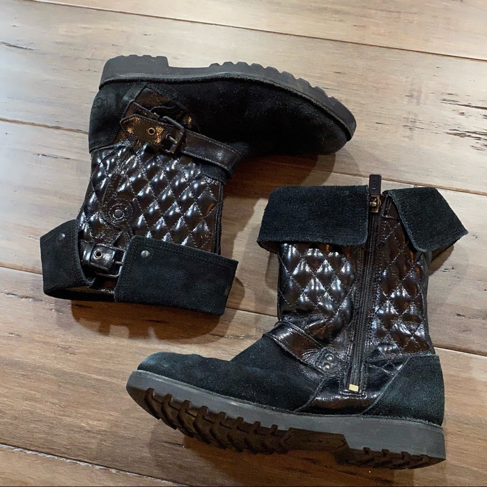 Ugg kids boots black diamond quiltedโ
